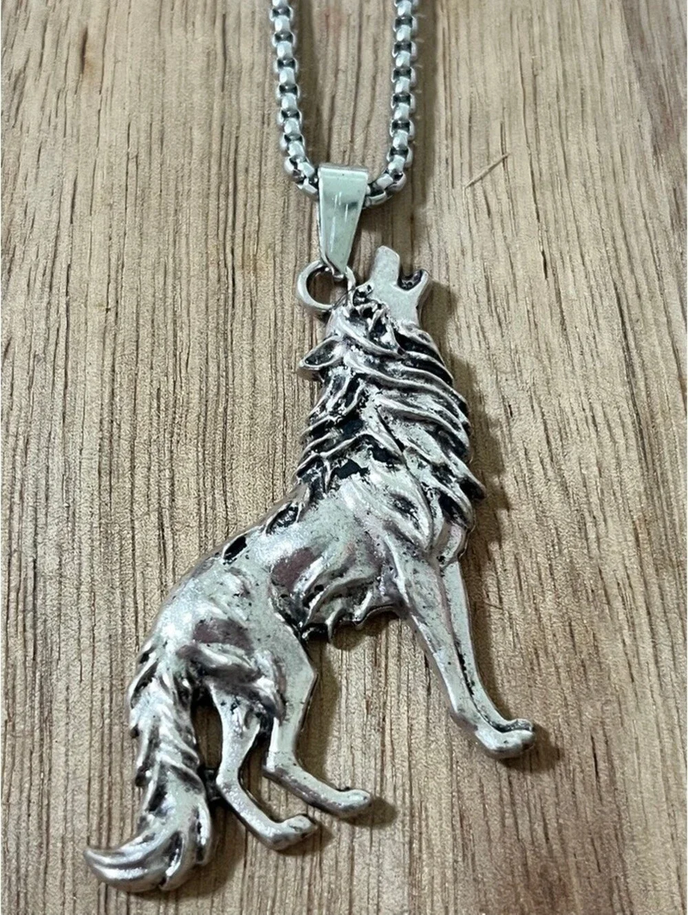 Bold Howling Wolf Silver Pendant Necklace for Wild Souls